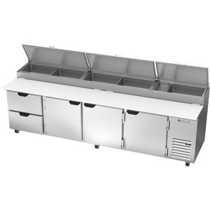 Beverage Air 119" Four-Section Refrigerated Pizza Table - DPD119HC-2