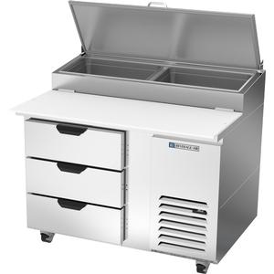 beverage-air 46in One-Section Refrigerated Pizza Prep Table with 3 Drawers - DPD46HC-3 