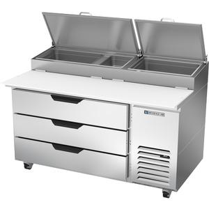 beverage-air 60in One-Section Refrigerated Pizza Prep Table with 3 Drawers - DPD60HC-3 