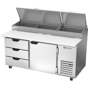 beverage-air 67in Two-Section 3 Drawer Refrigerated Pizza Table - DPD67HC-3 