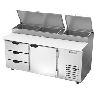 beverage-air 72in Two-Section Refrigerated Pizza Table - DPD72HC-3 