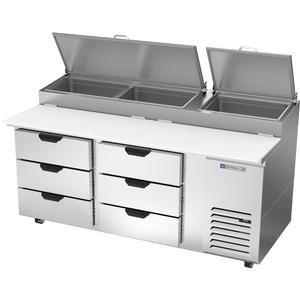 Beverage Air 72" Two-Section Refrigerated Pizza Table - DPD72HC-6