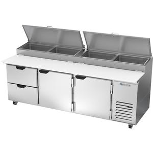 Beverage Air 93" Three-Section Refrigerated Pizza Table - DPD93HC-2