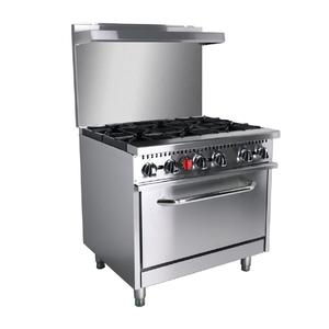 Adcraft Black Diamond 6 Burner Natural Gas Range w/ Standard Oven - BDGR-36/NG
