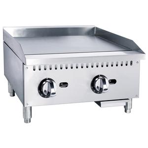 Adcraft Black Diamond 24" Natural Gas Countertop Manual Griddle - BDECTG-24/NG