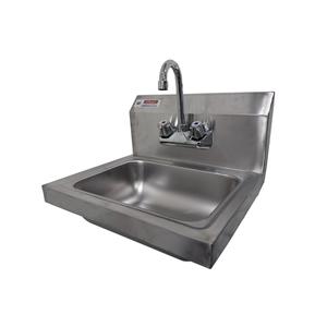 Peach Foodservice PHS-17 17in Deep 16 Gauge Stainless Steel Hand Sink with Drain Basket 