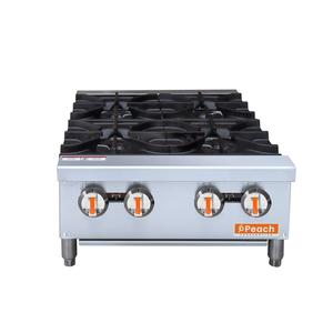 Peach Foodservice PHP-4 Countertop 4 Burner Gas Hotplate - 120k BTU