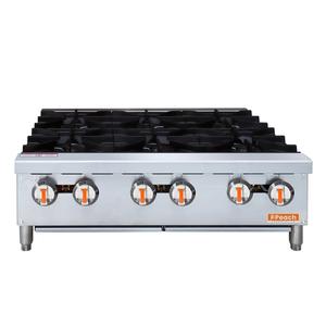 Peach Foodservice PHP-6 Countertop 6 Burner Gas Hotplate - 180k BTU