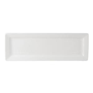 Tuxton China Inc Napa 16" x 5.5" Pearl White Rectangle Ceramic Plate - 1 Dz - ABU-553