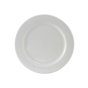 Tuxton China Inc Alaska 10.25in Diameter Porcelain White Wide Rim Plate - 1dz - ALA-102 