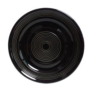 Tuxton China Inc Concentrix 9in Black Ceramic Round Plate - 2dz - CBA-090 