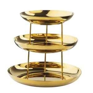 TableCraft Three-Tier 13.75" Diameter Stainless Steel Seafood Tower - 12037