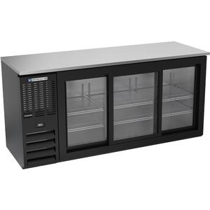 beverage-air 72in Refrigerated Black Exterior Sliding Door Back Bar Cooler - BBN72HC-F-GS-B 
