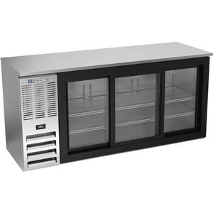 beverage-air 72in Refrigerated Stainless Steel Slide Door Back Bar Cooler - BBN72HC-F-GS-S 