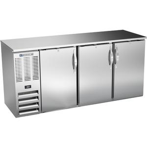 beverage-air 72in Stainless Steel Solid 3 Door Back-Bar Cooler - BBN72HC-F-S 