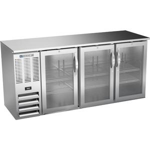 beverage-air 72in Stainless Steel Three Glass Door Back Bar Cooler - BBN72HC-G-S 
