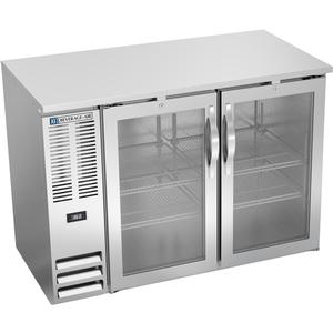Beverage Air 48" Stainless Steel Glass Door Back Bar Cooler w/ LED Lights - BBN48HC-G-S