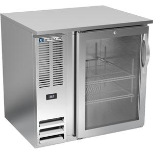Beverage Air 36" One-Section Stainless Steel Glass Door Back Bar Cooler - BB36HC-G-S