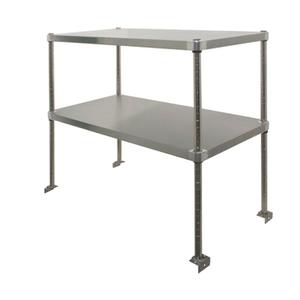 GSW USA Stainless Steel 48.5" x 16" Adjustable Double Overshelf - DS-1648A