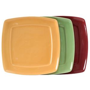 Tuxton China Inc DuraTux 11in Assorted Ceramic Square Plates - 1dz - DYH-112L 