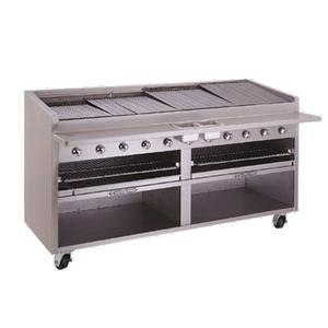 Bakers Pride Dante Series 72" Gas Radiant Charbroiler w/ Cabinet Base - F-72RS-C
