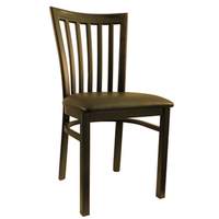 H&D Commercial Seating Blk Metal Restaurant Full Wrinkle Back Chair Veneer Seat - 6179 VENEER 