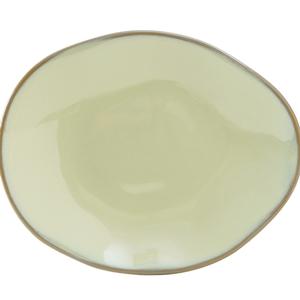 Tuxton China Inc Artisan 12" x 9-3/4 Sagebrush Ceramic Ellipse Plate - 1 Doz - GAS-652