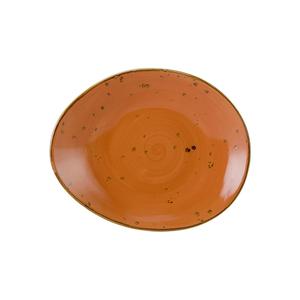 Tuxton China Inc Artisan Geode 10in x 8-1/4in Coral Ellipse Plate - 1dz - GGC-651 