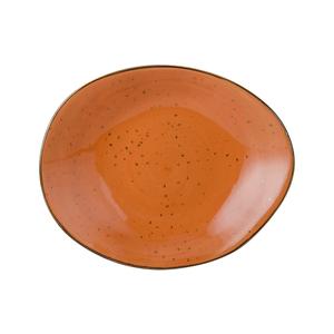 Tuxton China Inc Artisan Geode 12in x 9-3/4in Coral Ellipse Plate - 1dz - GGC-652 