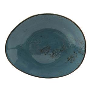 Tuxton China Inc Artisan Geode 10in x 8-1/4in Azure Ellipse Plate - 1dz - GGE-651 