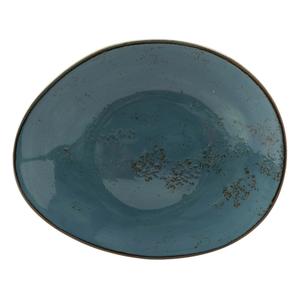 Tuxton China Inc Artisan Geode 12" x 9-3/4" Azure Ellipse Plate - 1 Doz - GGE-652
