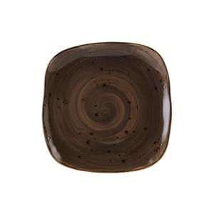 Tuxton China Inc Artisan Geode 9" Mushroom Porcelain Square Plate - 1 Doz - GGM-501