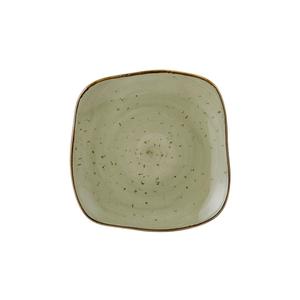 Tuxton China Inc Artisan Geode 7-1/4in Olive Porcelain Square Plate - 1dz - GGO-500 