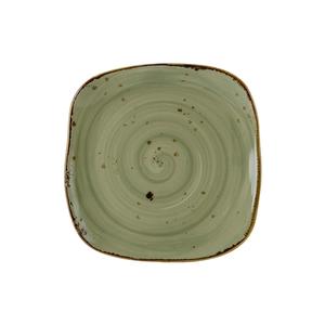 Tuxton China Inc Artisan Geode 9" Olive Porcelain Square Plate - 1 Doz - GGO-501