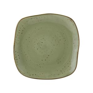 Tuxton China Inc Artisan Geode 11" Olive Porcelain Square Plate - 1 Doz - GGO-502