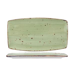 Tuxton China Inc Artisan Geode 14" x 8" Olive Ceramic Rectangular Plate -1 Dz - GGOR553