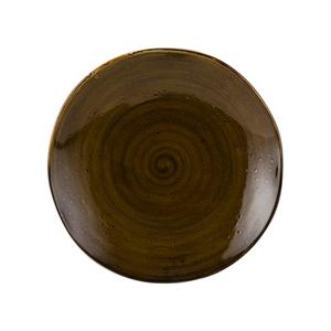 Tuxton China Inc Artisan Geode 11-5/8in Walnut Porcelain Round Plate - 1dz - GGW-008 
