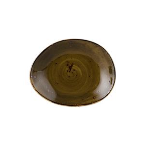 Tuxton China Inc Artisan Geode 8-3/8in x 6-7/8in Walnut Ellipse Plate - 1dz - GGW-650 