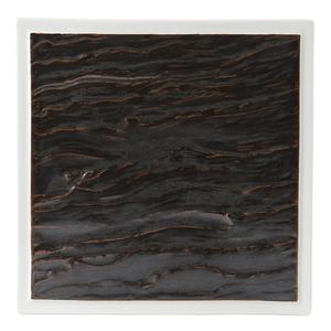 Tuxton China Inc Kona 12" Lava/Porcelain White Narrow Rim Square Plate - 6 EA - GKP-503