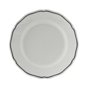 Tuxton China Inc Charleston 6.5in Porcelain White Blue Band Round Plate -3dz - SBA-064 