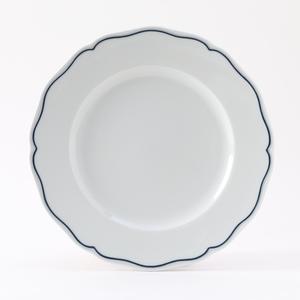 Tuxton China Inc Charleston 9in Porcelain White Blue Band Round Plate -2dz - SBA-090 