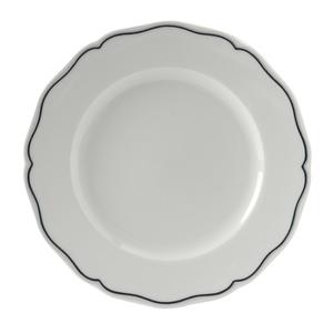 Tuxton China Inc Charleston 10.75in Porcelain White Blue Band Plate -1dz - SBA-104 