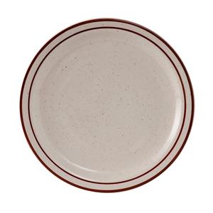 Tuxton China Inc Bahamas 9in Amr White/Eggshell Brown Speckle Round Plate - TBS-008 