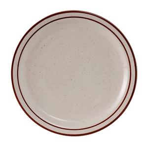 Tuxton China Inc Bahamas 9in Amr White/Eggshell Brown Speckle Round Plate - TBS-009 