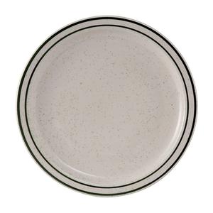 Tuxton China Inc Emerald 9in Amr White/Eggshell Green Speckle Plate - 2dz - TES-009 