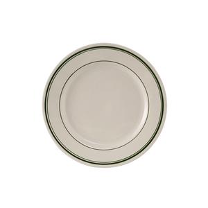 Tuxton China Inc Green Bay 5.5in Amr White/Eggshell with Green Band Plate - 3dz - TGB-005 