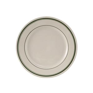 Tuxton China Inc Green Bay 6-5/8in Amr White/Eggshell Green Band Plate - 3dz - TGB-006 