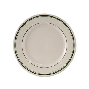 Tuxton China Inc Green Bay 7-1/8in Amr White/Eggshell Green Band Plate - 3dz - TGB-007 