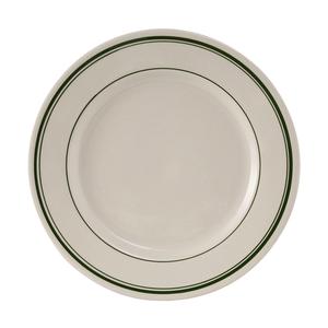 Tuxton China Inc Green Bay 9in Amr White/Eggshell Green Band Plate - 2dz - TGB-008 