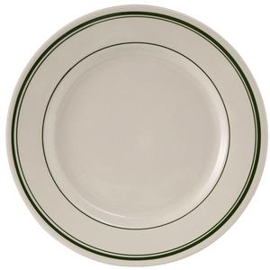 Tuxton China Inc Green Bay 12in Amr White/Eggshell with Green Band Plate - 1dz - TGB-021 